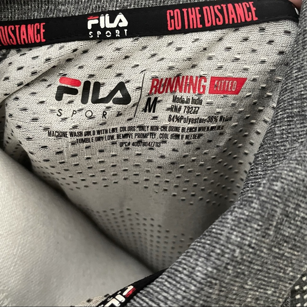 Fila Sports Running Fitted Heather Grey Polka Dot 1/4 Zip Pullover Men's Medium - Picture 4 of 6